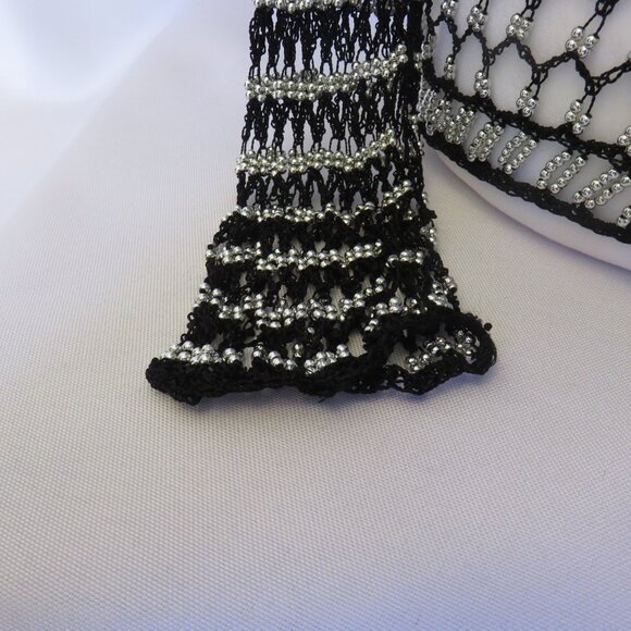 Black and Silver Beaded Slinky Net Sweater Cardigan Evening Wear..........1124 - Picture 9 of 10